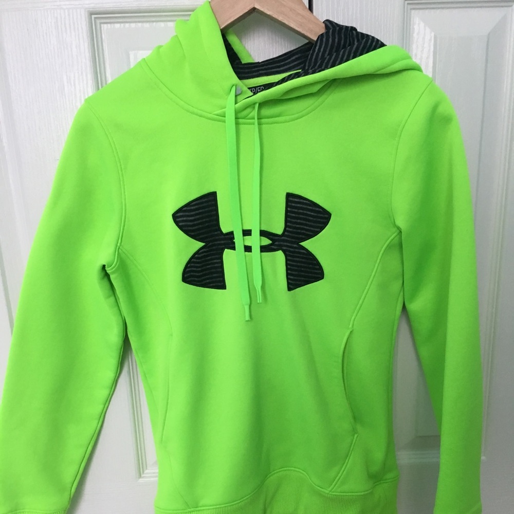 neon green underarmour sweatshirt